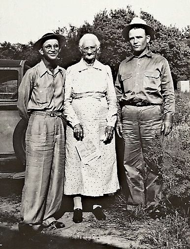Grandma Louisa Belew and grandsons Ed, left, and John Wesley Rose
